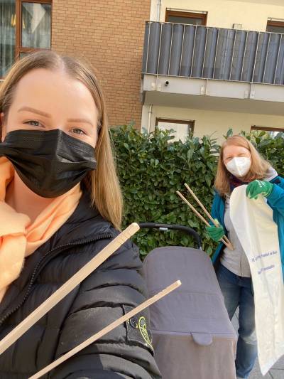 Jasmin Klein und Sara Steinhardt bei Frankfurt Cleanup April 2021